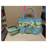 Gardening Bag W/ Tools, Crackle Effect Ceramic