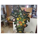 Wood Cutout Painted Vase