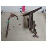Vintage Cast Iron Saw Sharpening Vise Grip & Iron