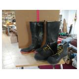 Steel Shank Rubber Boots Sz 10. And Steel Toe