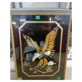 Framed Eagle And Carved Eagle