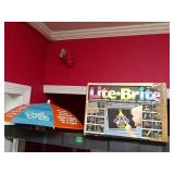 Umbrella Hat, Lite Brite, And Tins