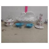 Glassware- Perfume Bottles, Milk Glass