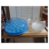 Glassware ( 1 Pyrex) And Deviled Egg Server