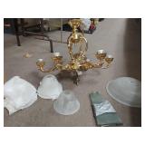 Gold Colored Hanging Chandelier