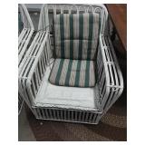 Large White Wicker Outdoor Chair 30"x32.5"x32"