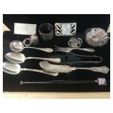 Sterling Silver Items- Flatware, Pin, Shaker,