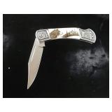 Folding Knife With Wolf