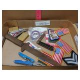 2 Brass Zippos Patches Knives And Leatherman