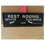 Cast Iron Restroom Sign