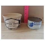 Cottage Cheese Container And Oyster Can
