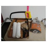 Stanley Hand Saw, Plastic Sheeting, Painbrushes N