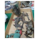 Box Of Clamps N Small Vice