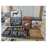 Redman Chewing Tobacco Tins & Dog Signs