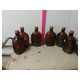 Old Glass Log Cabin Syrup Bottles