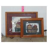 Two Framed Apples In Baskets Prints