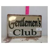 Metal Gentlemans Club Sign