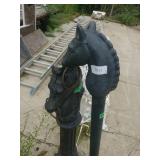 Driveway Post Cast Iron, Horse With Ring