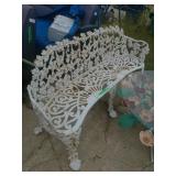 White Metal Outdoor Bench