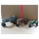 3 Metal Toy Tractors