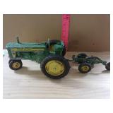 John Deere Toy And 2 Bottom Plow