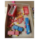 Wooden Train And Plastic Attachments