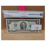 Certified Uncirculated 2$ Bill
