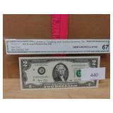 Certified Uncirculated 2$ Bill