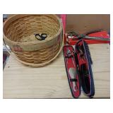 Leather Hole Puncher, Grooming Set And Basket