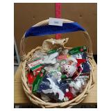 Vintage Christmas Decorations And Santa Stick