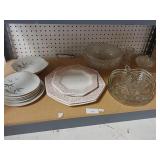 Clear Glass And Hand Painted Dishes