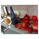 Red Glass, And Glass Decorations