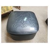 Black Leather Like Foot Stool