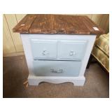 Periwinkle Night Stand With Shiplap Top