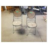 Set Of Matching Metal/Wicker Chairs