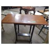 Metal Cart With Wheels & Foldable Wood Top