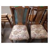 Chairs(2 Matching)- Wood &  Upholstered seats