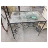 Metal Side Table With Glass Top