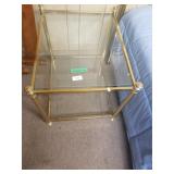 Glass &  Gold Colored Night Stand