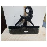 Black Glass Ram Statue