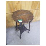 Wood Circle Side Table