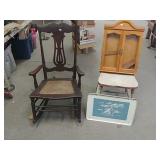 Rocking Chair, White Chair, Serving Tray & Wall