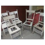 White Painted Wood Chairs (5)