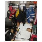 Clothing Rack & Life Vests
