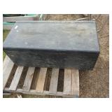 Black Wooden Crate With Miscellaneous Items