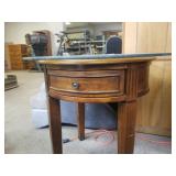 Round Side Table With Glass Top