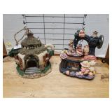 Sewing Music Box & Teapot House Figurine