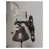Cast Iron Horse With Large Bell Attached