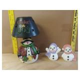 Snowman Tealight Candle Holder And Babies