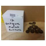 12 Antique Metal Buttons